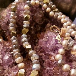 Chan Luu Iridescent Pearl /Hematite Necklace